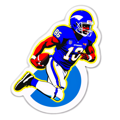 Dynamic Football Touchdown Sticker