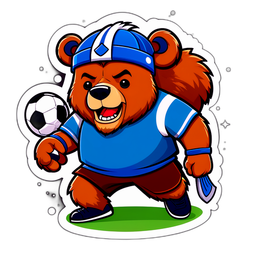 Urso Viking Jogando Futebol