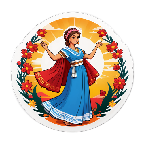 Elenia tańcząca w tradycyjnej greckiej sukni