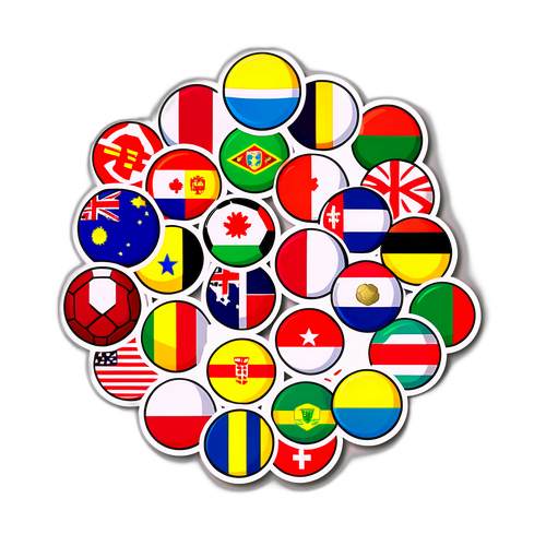 Sticker de un partido amistoso entre equipos nacionales de fútbol