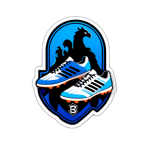 Sticker van een voetbalschoen met het Club Brugge logo