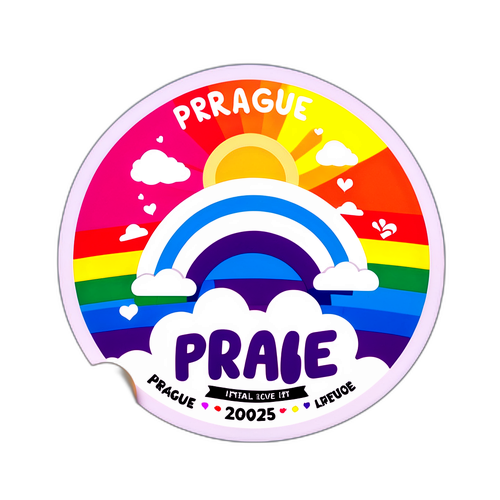 Radostný nálepka pro Prague Pride 2025
