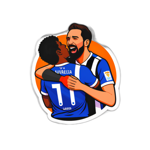 Символічне зображення матчу Алавес – Валенсія з емоційними моментами та фанатами