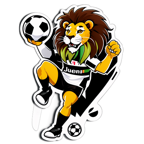 Juventus Leeuw in Sportieve Houding