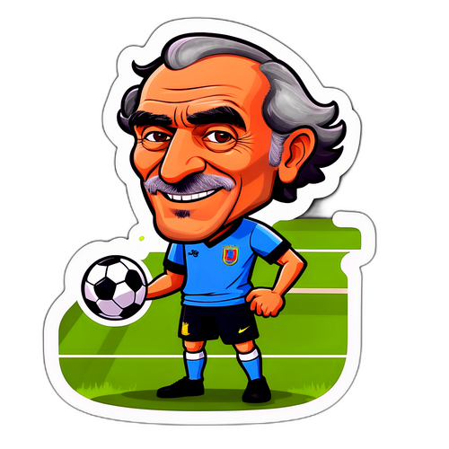 Karikatur Kartun Roberto De Zerbi di Lapangan Sepak Bola