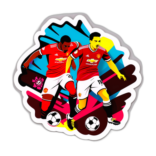 Nálepka fotbalového zápasu Manchester United vs West Ham