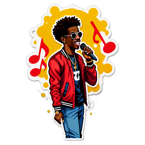 Vibrante Hip-Hop Sticker van Rich Homie Quan