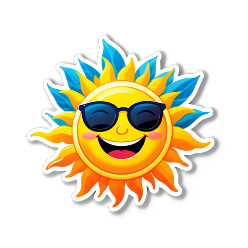 Catch the Sun's Vibe: Unleash Your Summer Spirit with This Joyful Sticker!