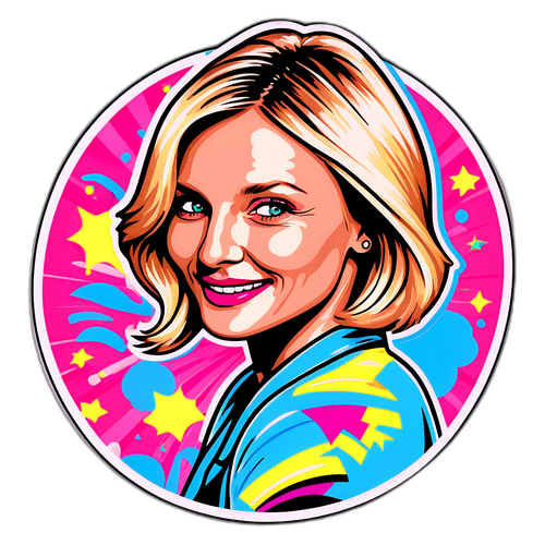 Ρετρό εμπνευσμένο αυτοκόλλητο της Κάμερον Ντίας