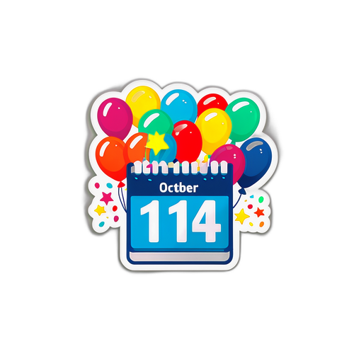 Stiker Kalender dengan Elemen Perayaan