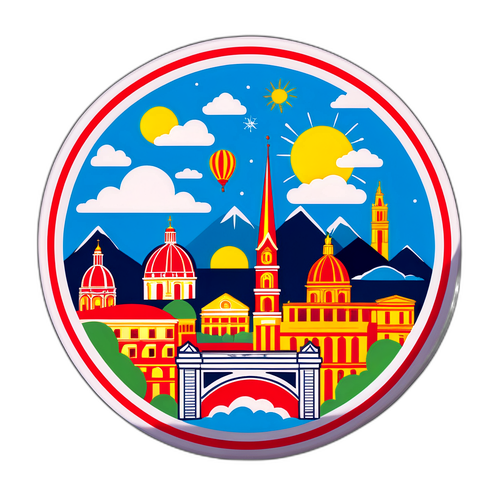Skyline di Torino con Elementi Meteorologici