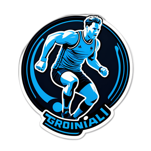 Trendy atletisk klistremerke