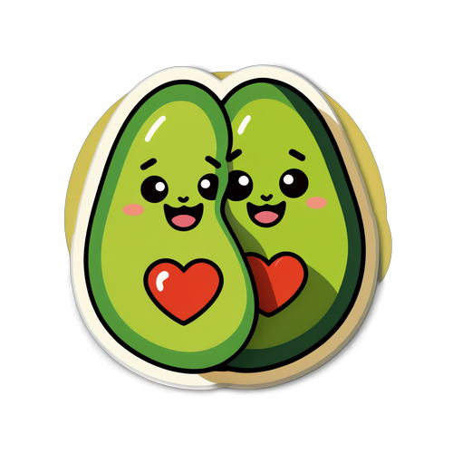 A Cute Avocado Couple Sticker