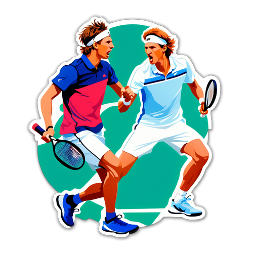 Autocollant des Joueurs de Tennis Jannik Sinner et Alexander Zverev