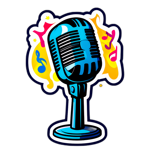 Micrófono y Notas Musicales