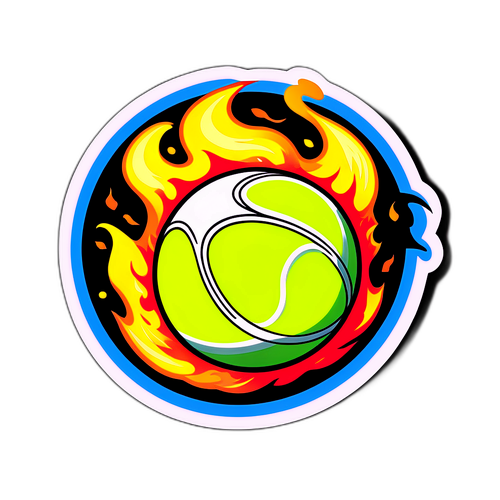 İga Şwiatek İmzası ile Alevler İçinde Tenis Topu Grafik