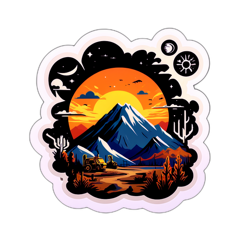 Nálepka z pustiny s motivy přírody