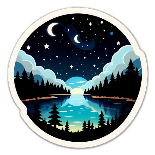 夜空星辰與寧靜湖泊