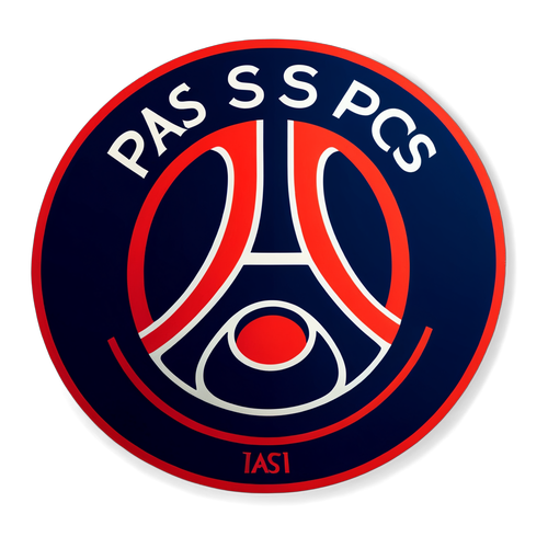 Sticker cu logo-ul PSG în culorile echipei