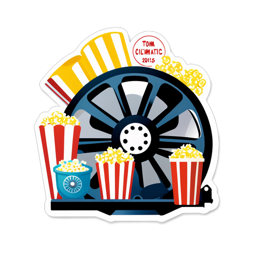 Cinematic Film Reel with Popcorn