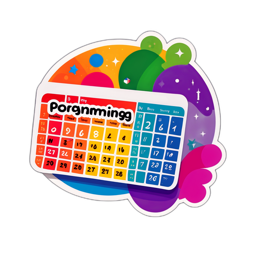 Calendário Colorido com 'Globo Programming'