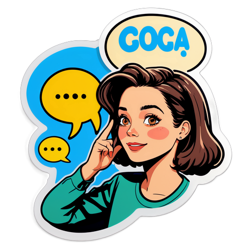 Autocollant de Léa Salamé avec des bulles de dialogue