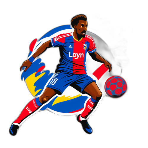 Ilustrasi Pemain Lyon Menggiring Bola