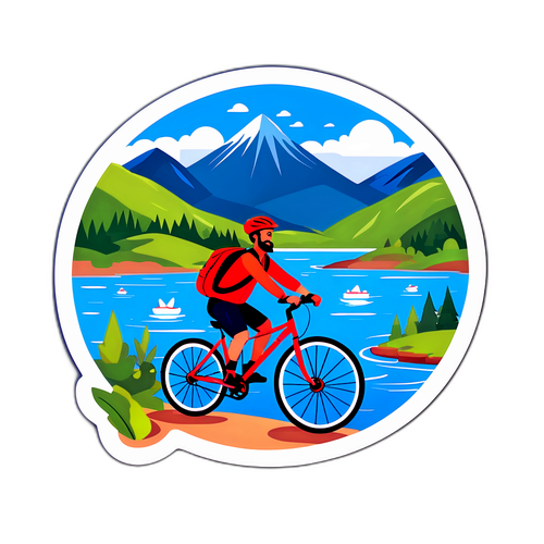 Göl Manzarasında Bisiklet Sayanı