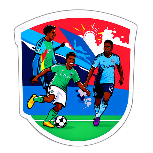 Vibrant Soccer Goal Celebration Sticker