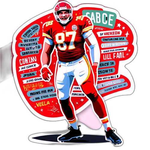 A Chic Ed Kelce Football Jersey Sticker