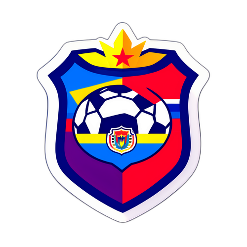 Stiker Deportivo Pasto dengan Emblem dan Latar Belakang Estadio Libertad