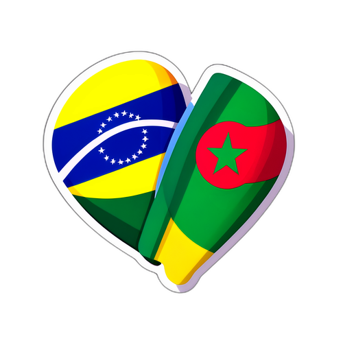 브라질과 세네갈의 축구 우정을 상징하는 스티커
