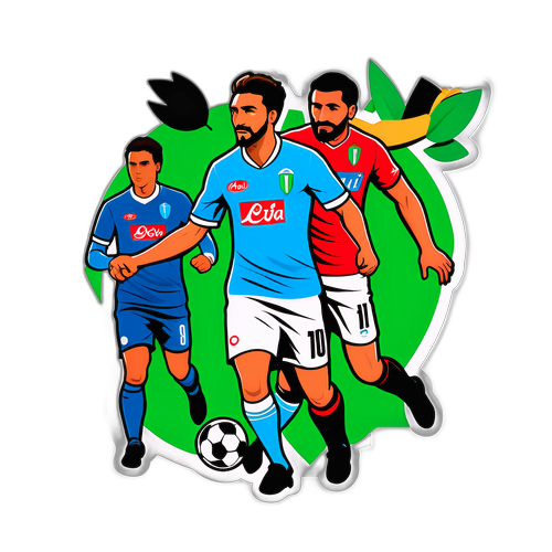 Sassuolo és Napoli játékosok stílusos matricája