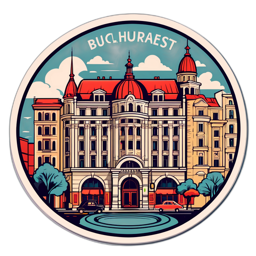 Wizualizacja Bukaresztu w retro stylu