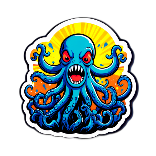 Comic-Style Kraken Monster Sticker