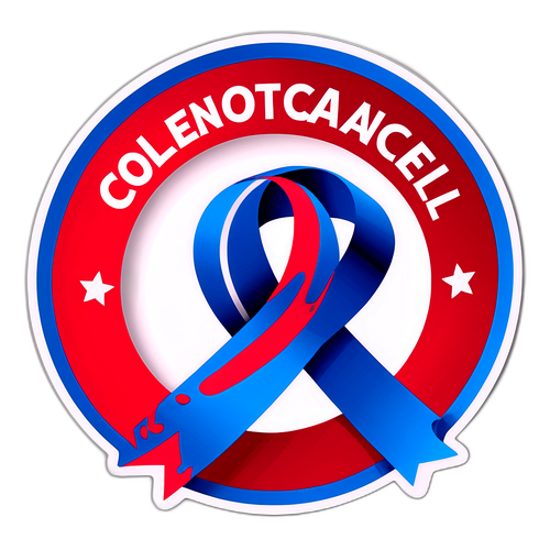 Símbolo de Câncer Colorretal com Fita Azul e Vermelha