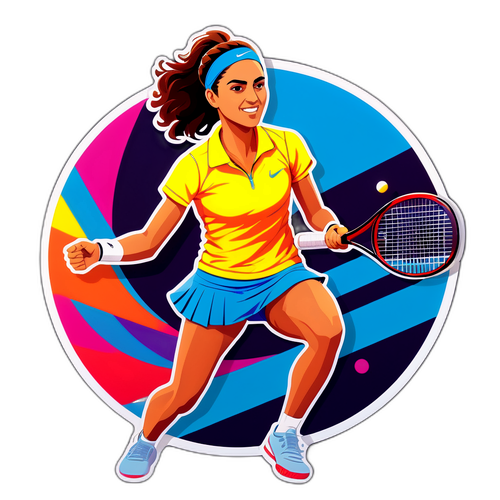 Adesivo de Bia Haddad em Ação