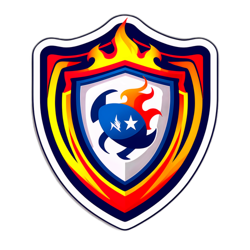 Escudo do Athletico-PR com Bola Estilizada e Fogo