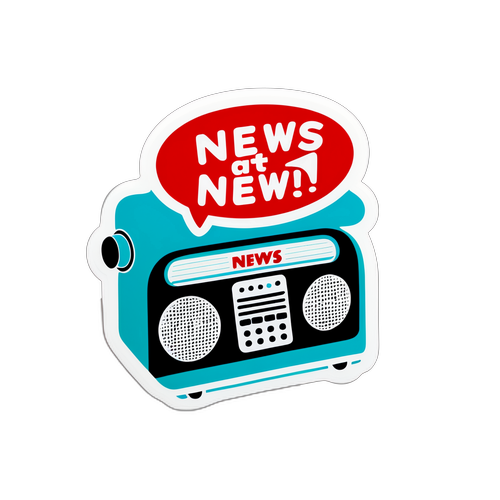 Zajímavá nálepka s rádiem tn.cz a nápisem „Novinky na dosah!“