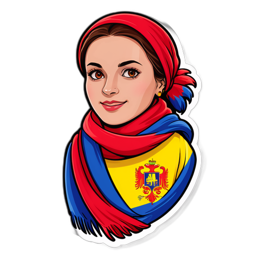 Fan sportiv purtând o eșarfă cu culorile echipelor din meciul Andorra-Albania