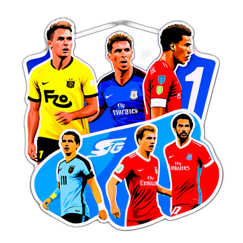 Những hình dán kết quả bóng đá với hình ảnh các cầu thủ nổi tiếng