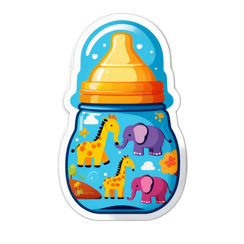 מדבקת בקבוק תינוק חמה ומזמינה