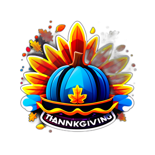 未來感感恩節貼紙