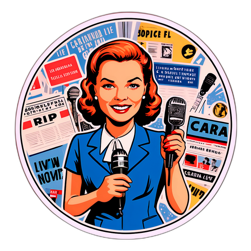 Vintage-stil klistermärke av Carina Bergfeldt