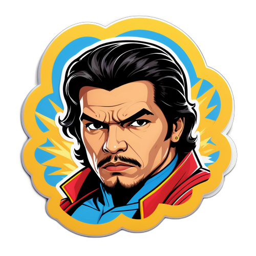 Sticker cu Gabriel Guevara ca supererou