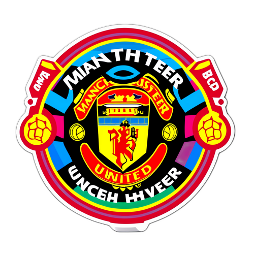 Ζωηρό αυτοκόλλητο με το λογότυπο της Manchester United