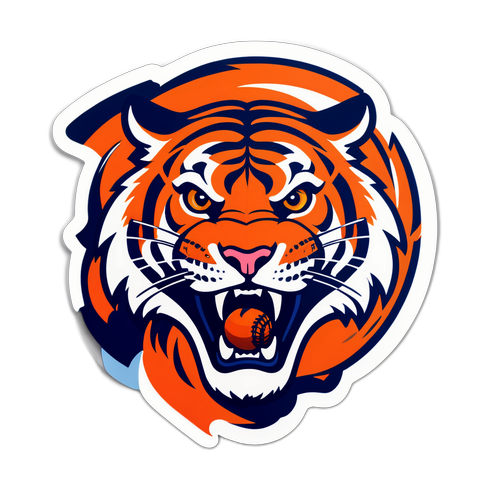 Vibrant Detroit Tigers Logo Sticker
