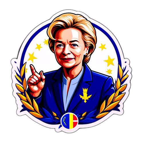 Ursula von der Leyen met Europese symbolen