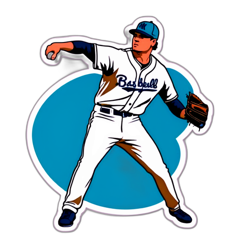 Baseball Pitcher Sticker
