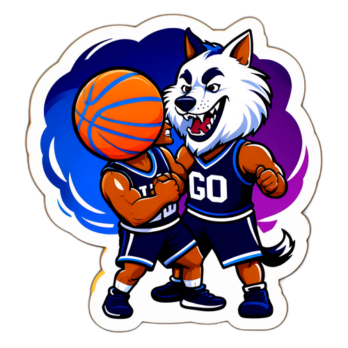 UConn vs. Villanova Mascot Wrestling Sticker
